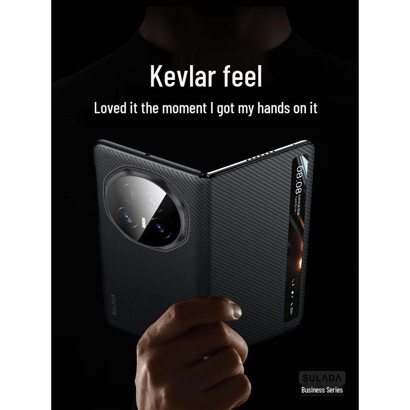 Honor MagicV6/V5 Phone Case: New Kevlar Magnetic Smart Flip Cover with Full Lens Protection.