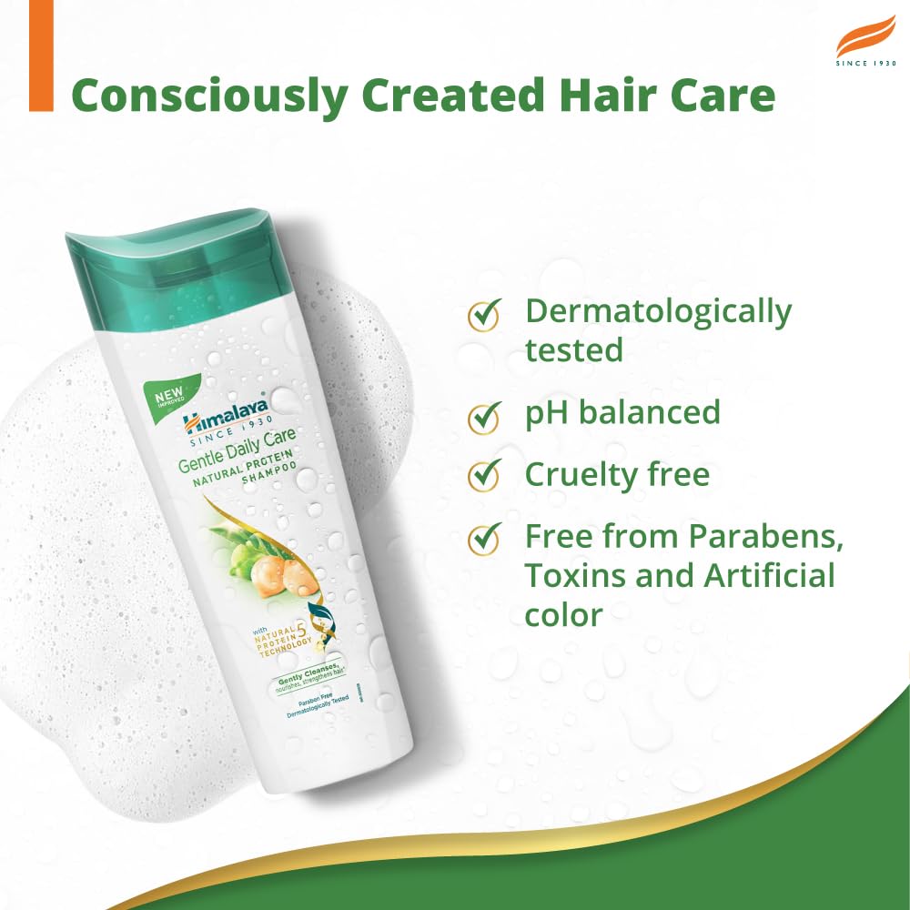 Himalaya Gentle Daily Care Natural Protein Shampoo For Soft Smooth Hair, Reduces Hairfall, Nourishing Cleanser For Men & Women, 340 Ml