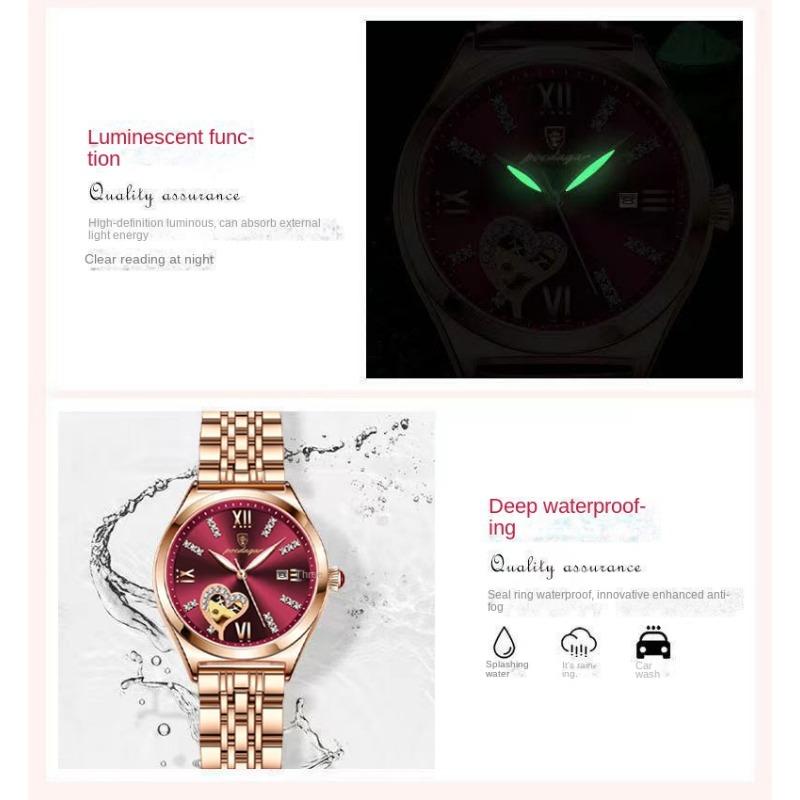 Top Brand New Arrival Waterproof Luminous Women's Watch Female Student Korean Style Calendar Fashionable Luxury Wristwatch