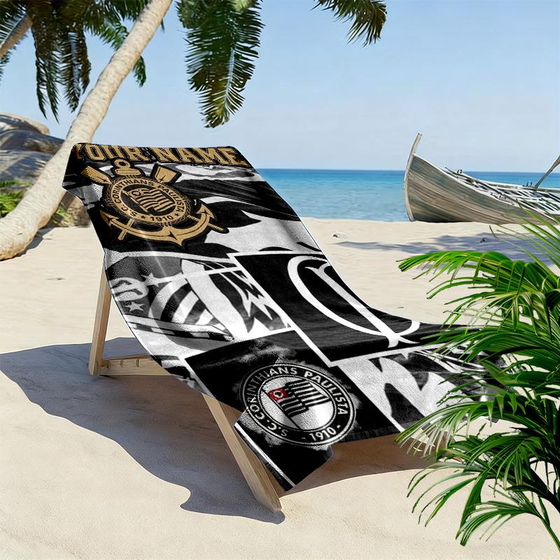 Custom Name Corinthians Print Beach Towel, Large Soft Quick Dry Towel for Beach Camping Swimming
