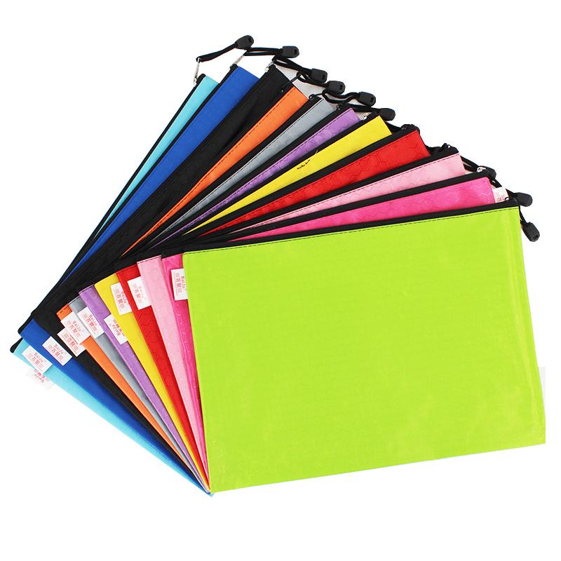 A4 Waterproof Oxford Cloth Document Bag with Zipper and Logo