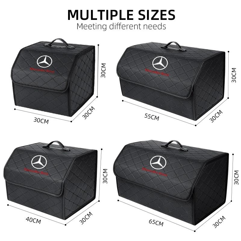GLC GLB PU Leather Car Trunk Storage Box Automobile Stowing Tidying Box For Mercedes Benz C180 C200 C260 C300 W108 W124  W168 C
