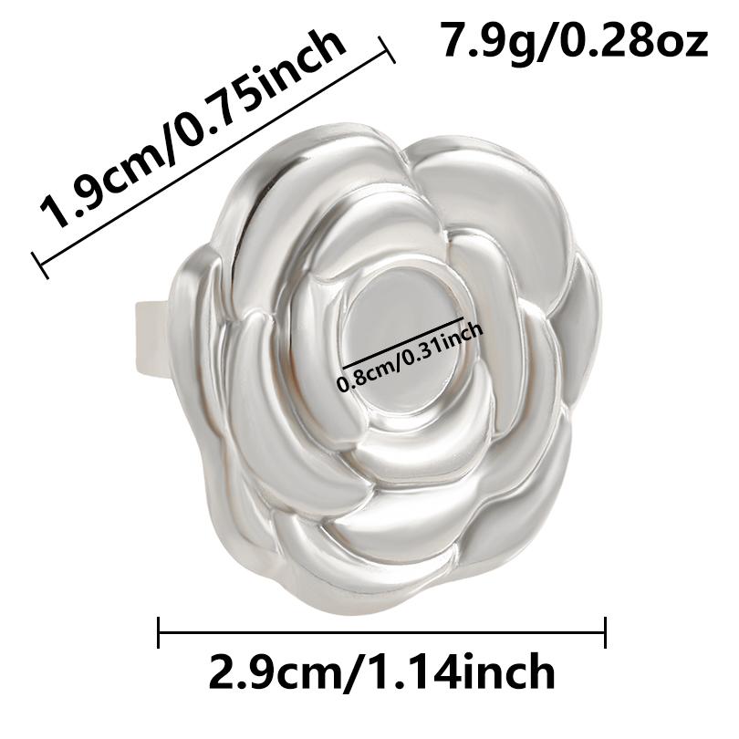 15Pcs Vintage Lotus Flower Oval Round Cabochon Blank Tray Ring Stainless Steel Rings For Women Men Handmade Energy Jewelry Gift