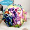 Custom Name Rainbow Unicorn Umbrella, 8-Rib Folding Umbrella, Lightweight Portable Design for Lovers, Friends, Perfect Gift for Birthdays