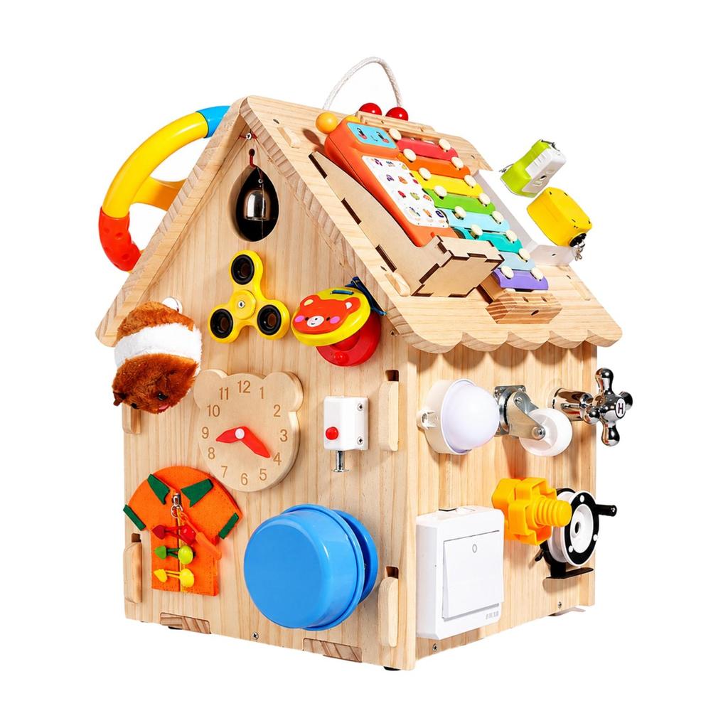 Early Learning Wooden Child-Centered Busy House Fine Motor Skill with