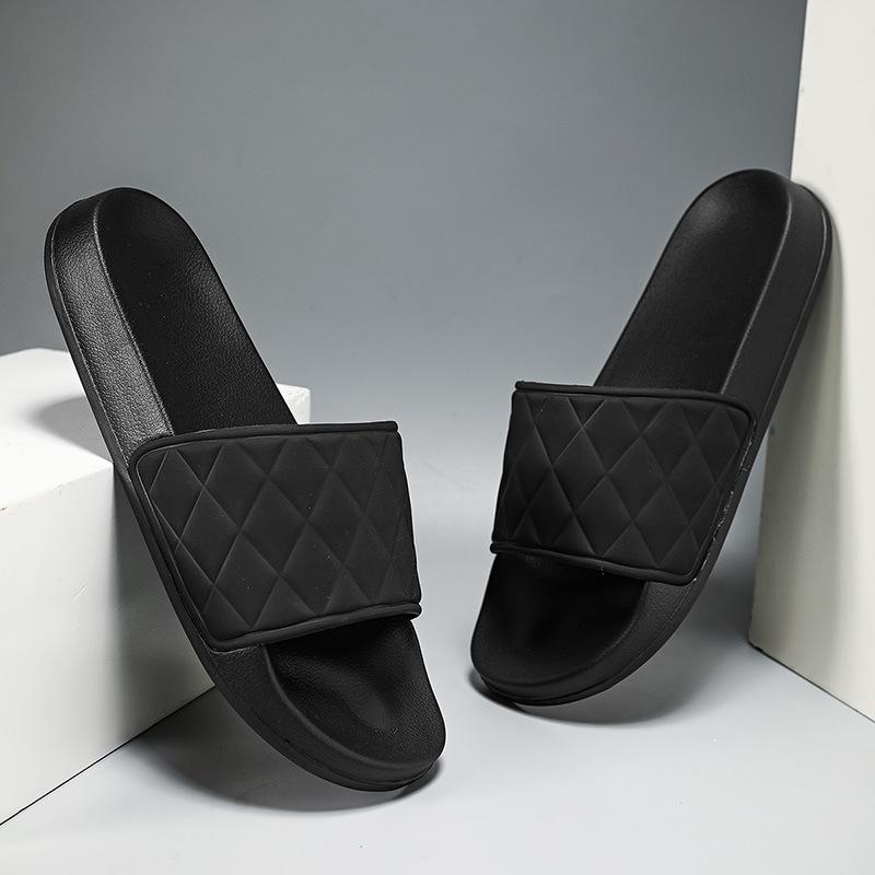 New One-word Slippers Men's Soft Thick Solid Color Sole Fashion Men's Shoes Soft Thick Sole Cool Slippers 2025 Couple