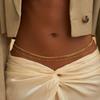 Stylish Double Layer Metal Belly Chain Waist Belt For Women Fashion Body Jewelry Waist Chain Evening Party Accessory