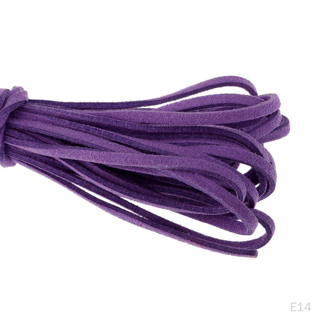 2 Pcs 2mm Flat Leather Beads Thread Suede Cord String for DIY Jewelry Crafts