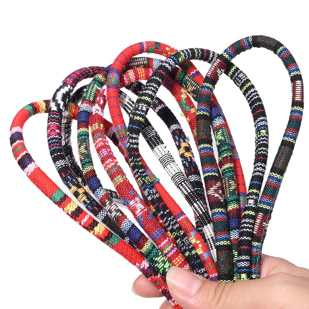 5Yards 6mm Round Cotton Cord Colorful Ethnic Style Cord Rope String For DIY Handmade Clothing Sewing Jewelry Making Accessories