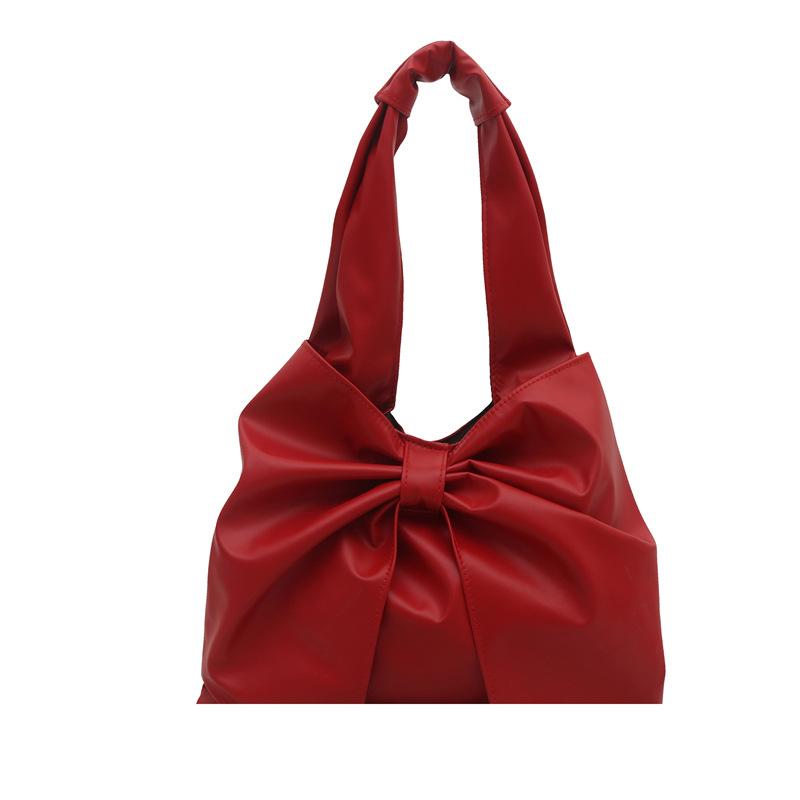 Women Fashion Large Capacity Bowknot Simple Tote Shoulder Handbag