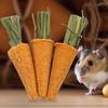 3Pcs Pet Chewing Stick Hamster Rabbit Chew Toy Bite Grind Teeth Toy Carrot Ball For Teeth Grinding Radish Molar Toys Pet Supply