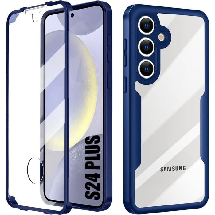 Coque de protection - BOOLING - Samsung Galaxy S24 Plus - TPU souple - PC rigide - Bleu Marine