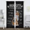 Dog Anatomy Home Interior Curtains for Living Room Partition Halloween Decoration Tulle for Bedroom Blackout Curtains 2 Pieces