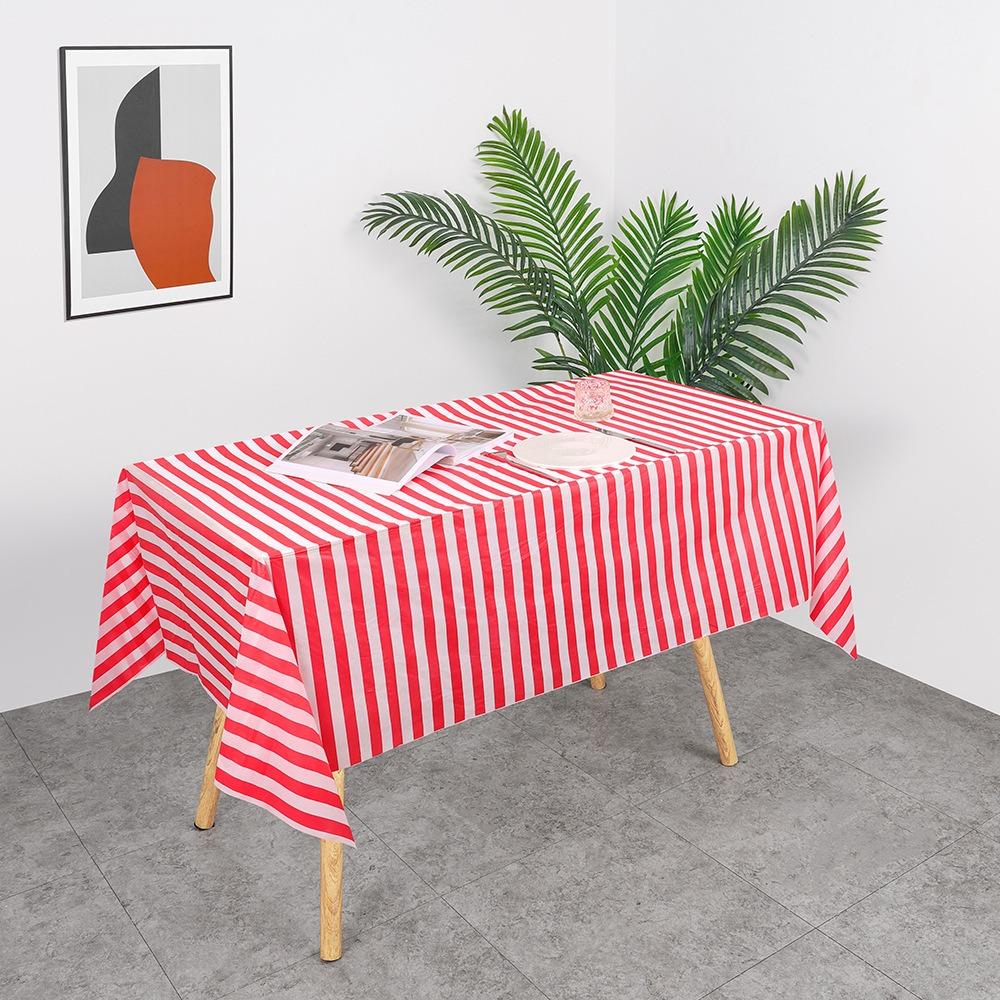 2pcs Waterproof Plaid/Stripes Disposable Tablecloth Oil Proof Desktop Decoration  Birthday