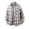 Men's Plaid Flannel Shirt Casual Long Sleeve Button Down Shirt Oversized Check Blouse
