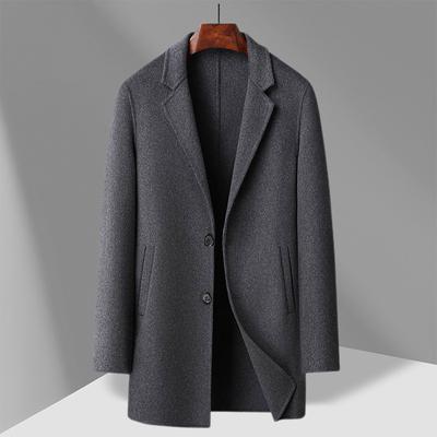 Men's Medium and Long Fashion Casual Double-sided Wool Woolen Coat Comfortable Simple Trench Coat Men's Coat