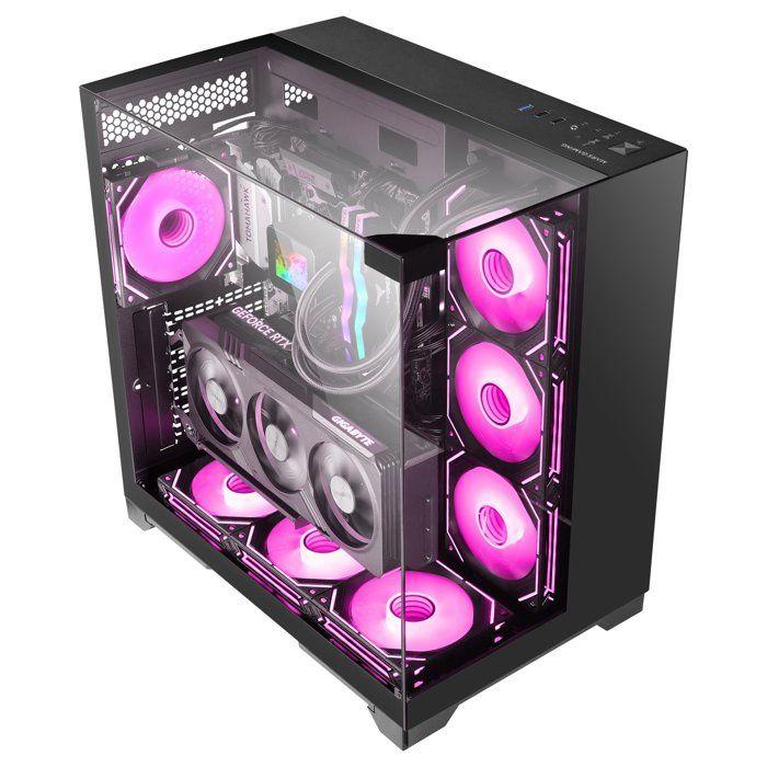 Mars gaming mc-vision caja atx triple cristal templado sin marco diseño doble cámara usb 3.0 negro