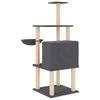 Vidaxl Drapak Dla Kota Z Sizalowymi Słupkami, Ciemnoszary, 132 Cm