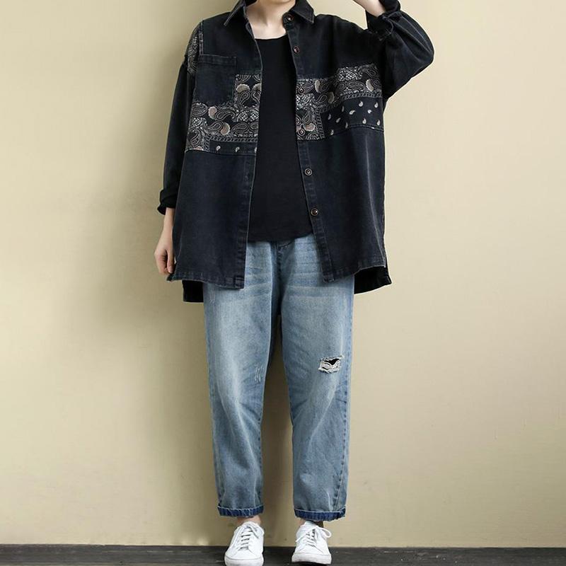 Coat for Women Cotton Autumn Winter Casual Oversize Double Layer Denim Jacket