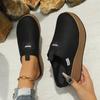 Fashion Women's Thick-soled Baotou Slippers 2025 Autumn New Plus Size Solid Color Fashion Round Head Non-slip Flat Platform Sandals