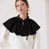 Ribbon Decoration Ruffled Shawl Bowknot Blouse Shoulders Fake Collar  Clothes Accessory
