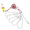 Stainless Steel 5 Hooks Lock Live Fish Buckle Fishing Stringer Clip Outdoor Tackle Tools
