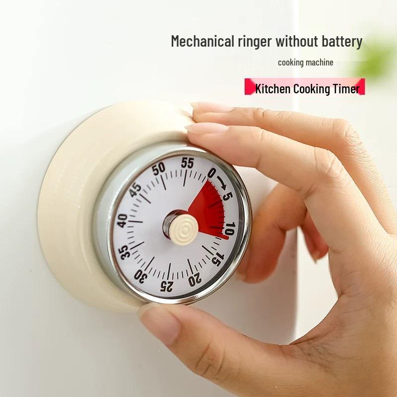 Magnetic Mechanical Kitchen Timer with Visual Alarm