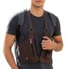 Luxury Design Men's Tactical Vest Chest Bag PU Leather Double Shoulder Armpit Bag Anti Theft Phone Pouch Underarm Back Pack Bags