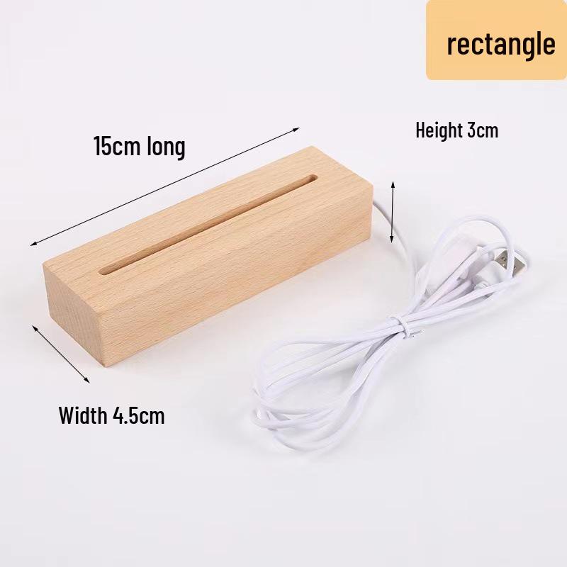 Round Crystal LED Night Light with Aromatherapy Wooden Base