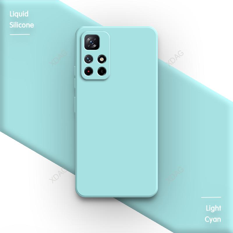 Square Liquid Silicone Phone Case for Xiaomi Poco M4 Pro M5 M5s 4G 5G Soft Luxury Shockproof Lens Protection Original Back Cover