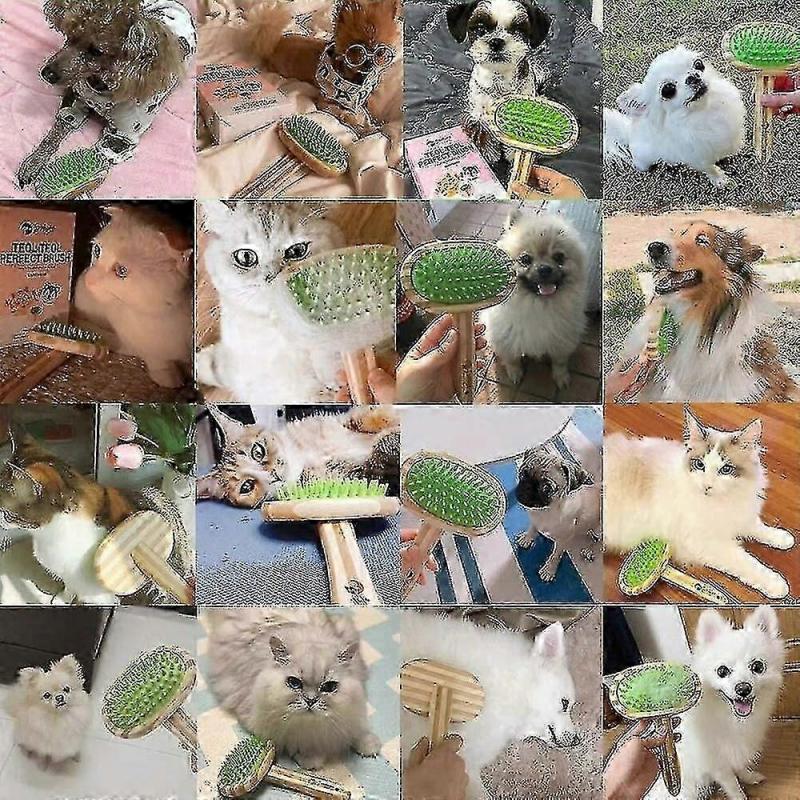 Dog Cat Grooming Brush Rubber Massage Cleaning Brush Pet Bath Epilator Massage Comb Short And Long