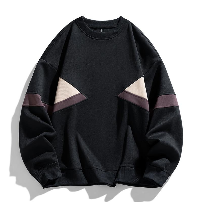 

Толстовка Мужская Повседневная Универсальная Футболка с Длинным Рукавом Мужская Толстовка Круглый Вырез Пуловер Базовая Рубашка Мужская L чёрный