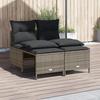 VidaXL Garden Lounge Set 4 Pcs with Grey Cushions Wicker, Outdoor Sofa Set, Garden Furniture Set, Set 368373