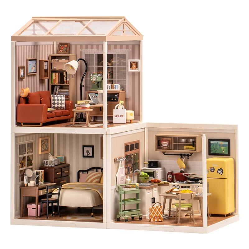 ROBOTIME Rolife 3D Puzzle Super Creator Sweet Dream Bedroom DIY Miniature House Kit (DW009) | 1:24 Scale
