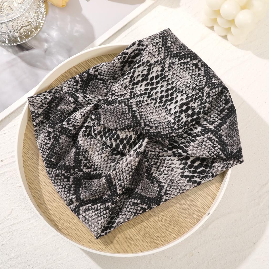 Yoga Leopard Print Stirnbänder für Damenhaar Breit Dick Dehnbar Boho Turban Geknotet Leopard Stirnbänder Damen Haaraccessoire