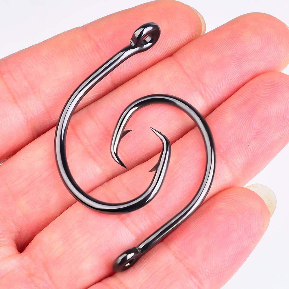 High Carbon Steel J-Hook Eagle Beak Fishing Hooks - Deep Sea Big Game Set (10 Pcs)