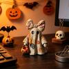 Yangyizhi Halloweenová osvětlená patchworková figurka ducha, Rozsvěcující mašli s dýňovou lucernou, Lampa duchů Dekorace pro sváteční večírek