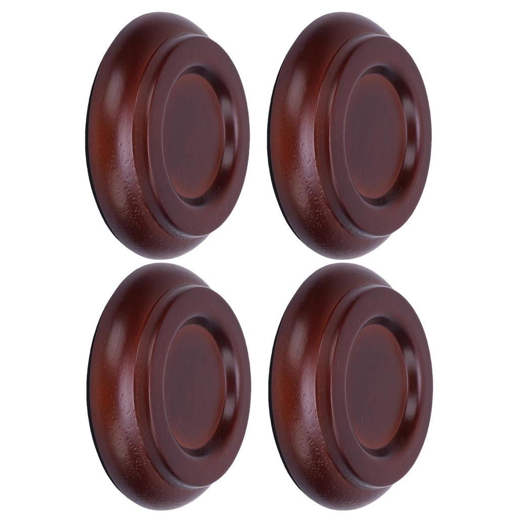 4 Pcs Piano Caster Cup Solid Wood Foam Base Non Slip Anti Noise Universal Upright Piano Caster Pad Floor Protector Brown