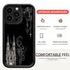 Černý Nový Styl Drážkovaný Hradní Schodiště iPhone 15/16/17 Pro Max Ochranný Kryt