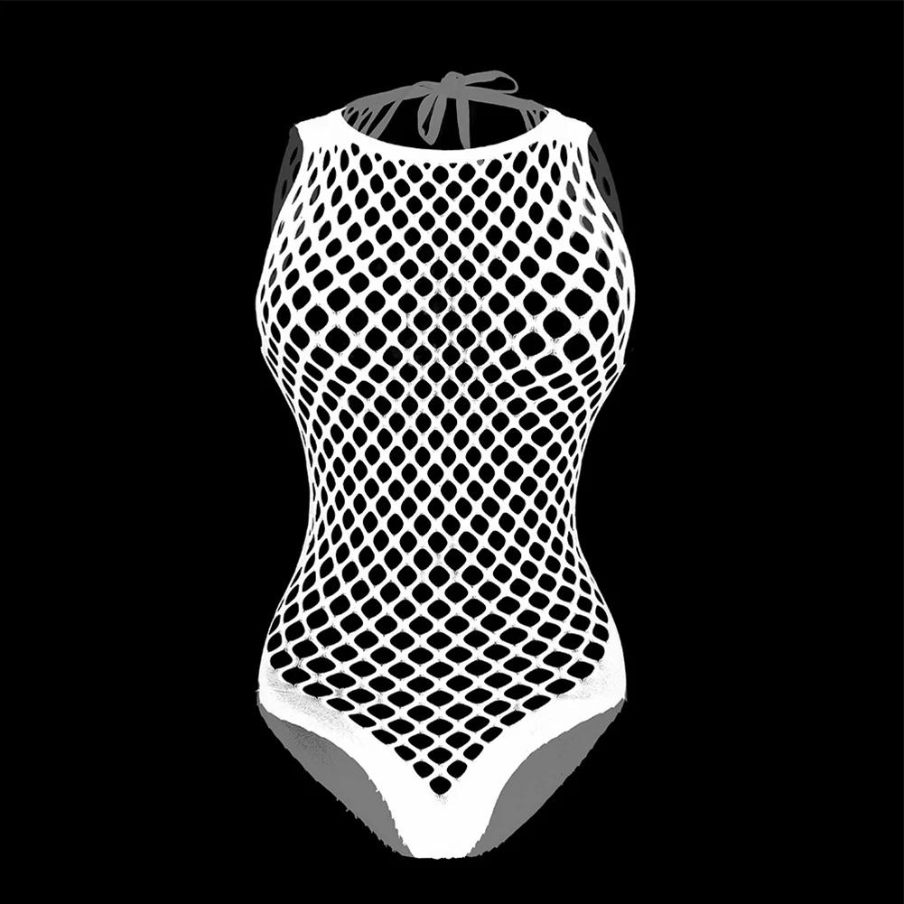 Herren Leotard Sexy Bikini Netz Ausgeschnitten Durchsichtig Bodysuit Atmungsaktives Netz Jumpsuit Schlanke Unterwäsche Nachtclub Binde Hosenträger