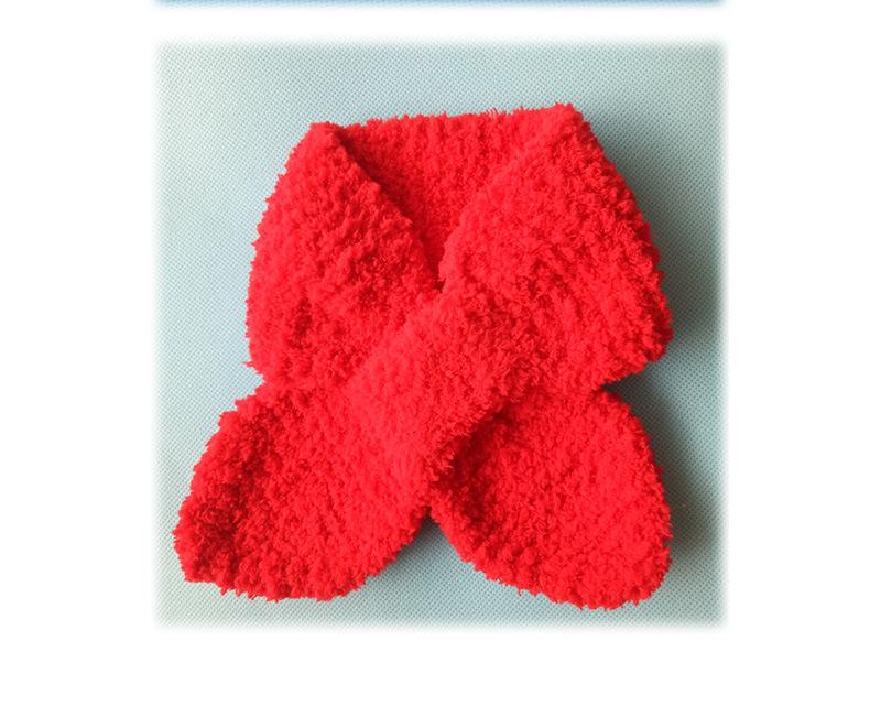 Handcrafted Knitted Baby Christmas Hat & Scarf Set - Skin-Friendly Velvet, Multiple Pieces Holiday Wear