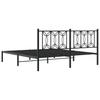 Metal Bed Frame with Headboard Black 183 X 213 Cm