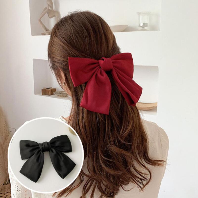 Women s Fashion Large Ribbon Red Hairpin