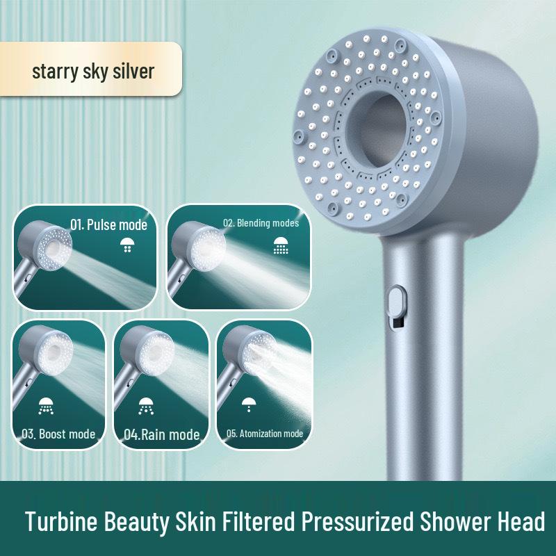 Popular German Turbo Shower Head with Large Output and Five-Speed Filter