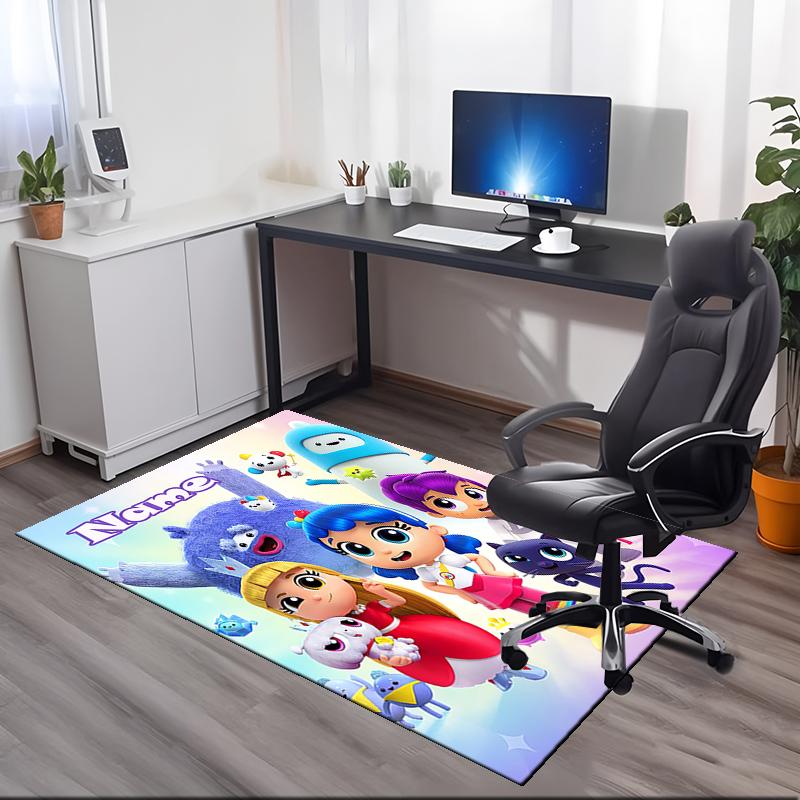 Custom Name True and the Rainbow Kingdom Printed Carpet, for Office Chair Living Room Bedroom Kitchen Room Decor Gifts.