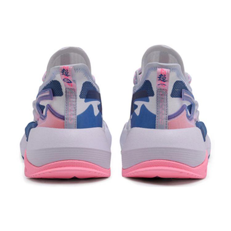 Li Ning Super Lightweight Breathable Slip Resistant Durable Low Top Sports Casual Shoes Women Sneakers White Blue AGLQ028-5