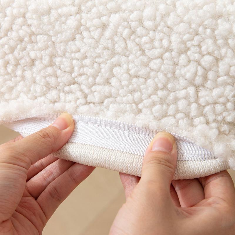 Winter Lammplüsch Stuhlbezug Einfarbig Verdicken Universal Elastisch Esszimmer Überwürfe Heim Stuhlbezüge