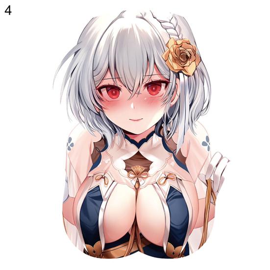Anime Mouse Pad Chest Non-slip Cartoon 3D Sexy Rubber Mat Wrist Support Single
