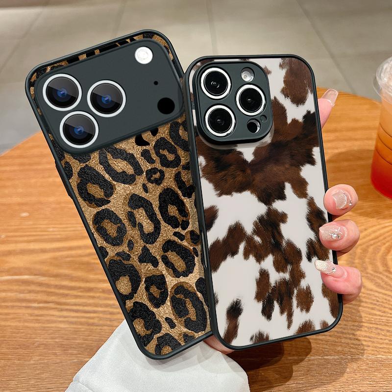 Milk Cow Leopard Pattern Magnetic Phone Case For iPhone 17 16 Pro 15 14 13 Pro Max 17e For Magsafe Wireless Charge TPU PC Cover