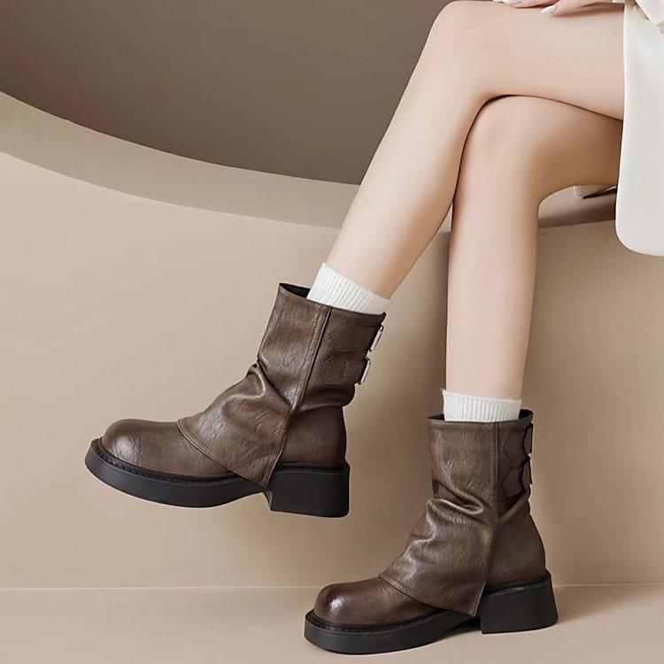 Best-selling Shoes: Thick-soled Retro Ankle Boots, New Women's Trouser Boots